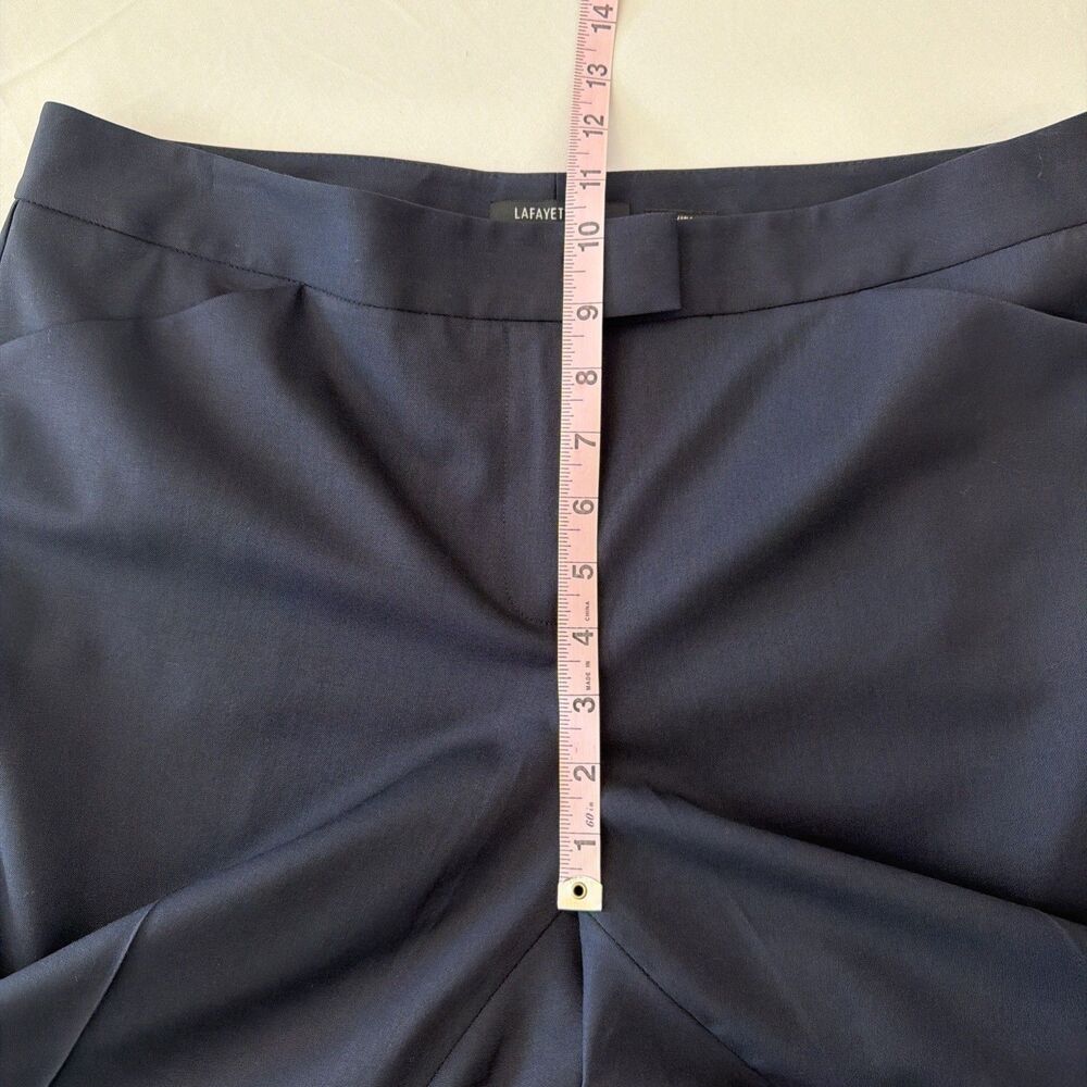 Lafayette 148 Womens 10 Irving Wool Pants Navy Stretch Ankle Dress Career $448 - Picture 12 of 15